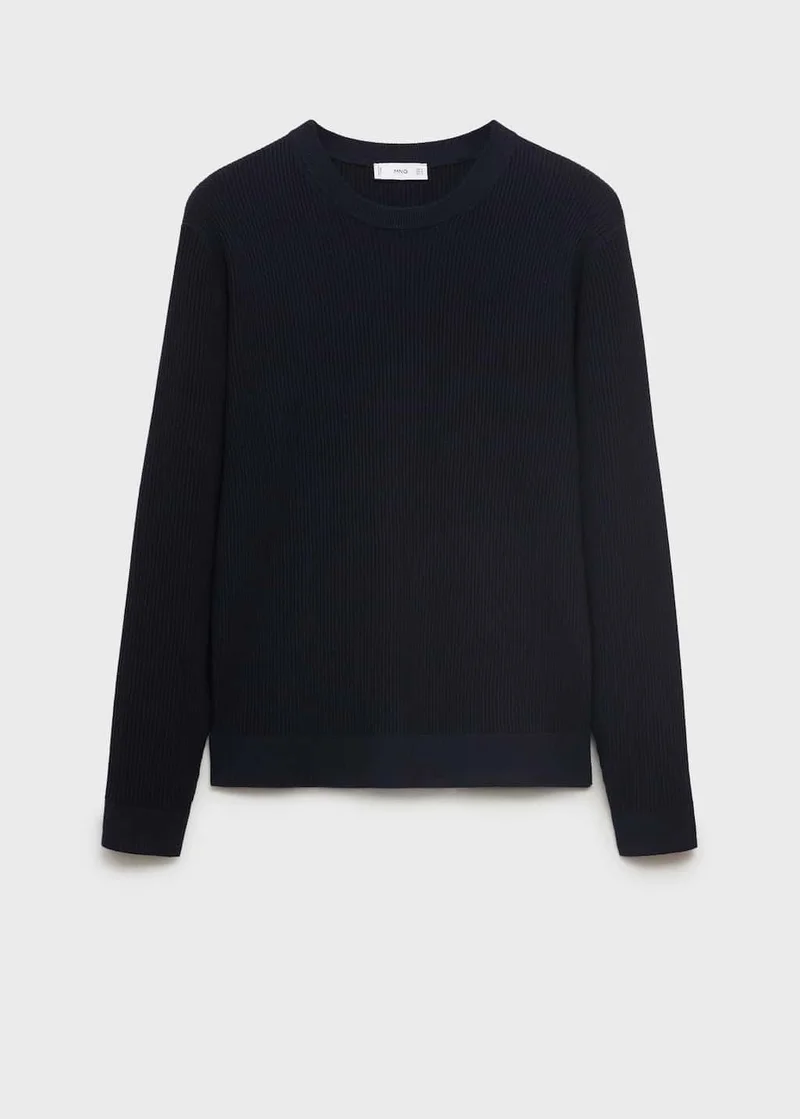 مانجو مان Fine Rib-Knit Cotton Sweater