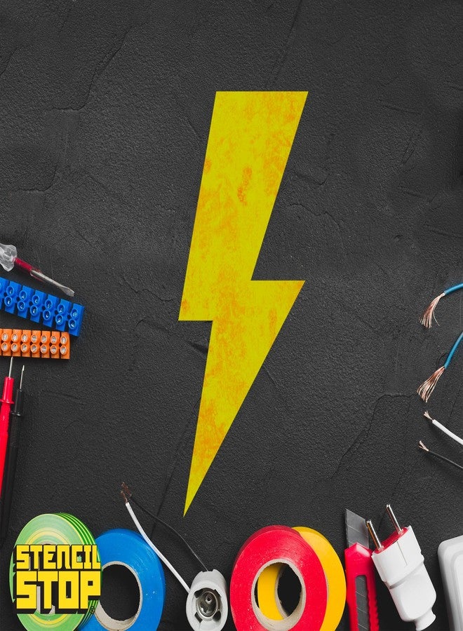 Stencil Stop Lightning Bolt Stencil - 6 Pack (2", 3", and 4", 2 Each) inches - Reusable Stencils for Painting on Wood, Walls, Fabric & Rocks - Durable 14 Mil Mylar Plastic for DIY Craft Projects - Image 5