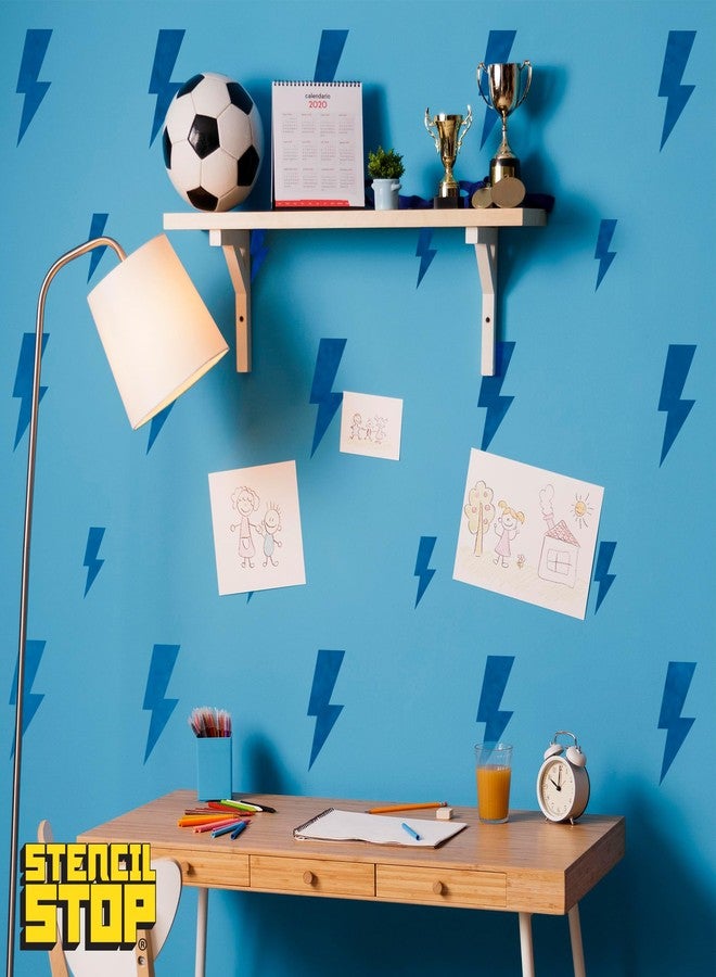 Stencil Stop Lightning Bolt Stencil - 6 Pack (2", 3", and 4", 2 Each) inches - Reusable Stencils for Painting on Wood, Walls, Fabric & Rocks - Durable 14 Mil Mylar Plastic for DIY Craft Projects - Image 3
