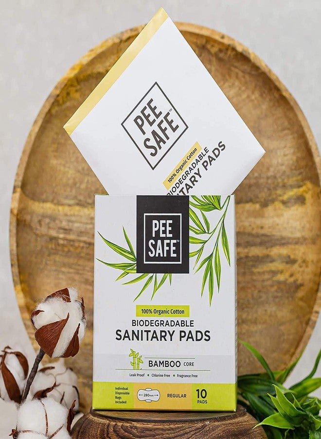 PEESAFE 100% Organic Cotton Biodegradable Sanitary Pads, Regular|Anti-Bacterial|Superb Absorbency|Long Lasting Protection|Skin Friendly|Comfortable & Easy To Use|Pack Of 20 - Image 2
