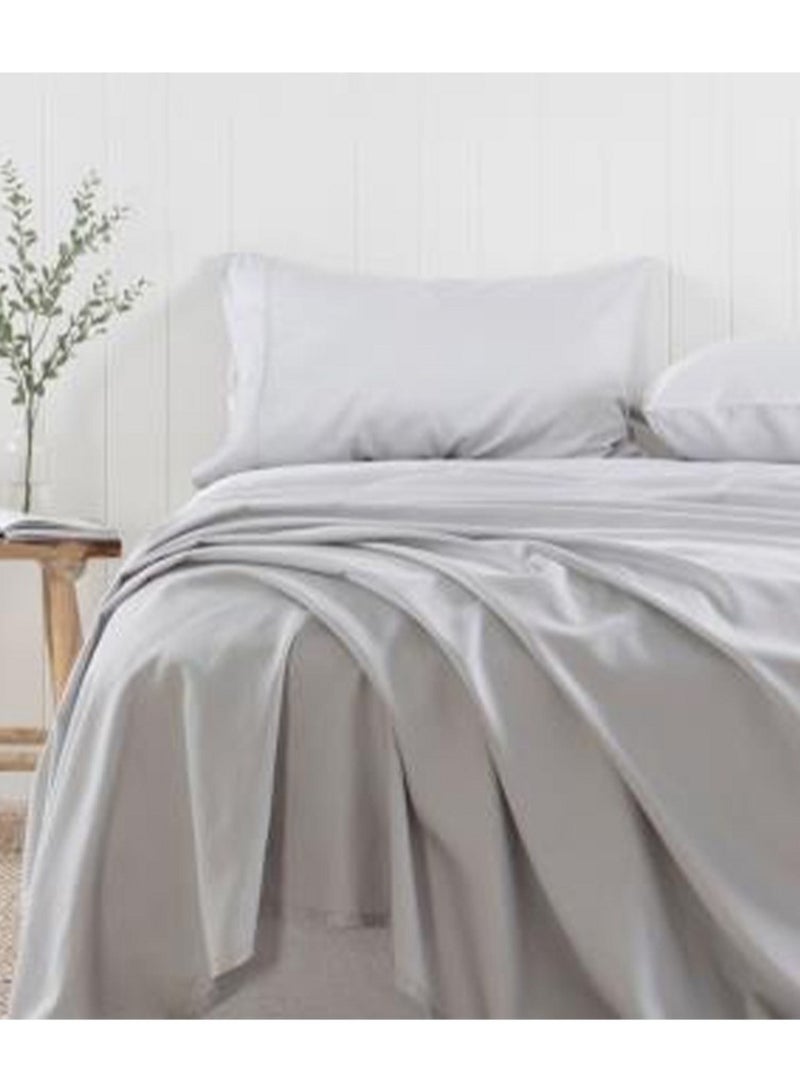 ملاية سرير قطن استك 140سم رمادي