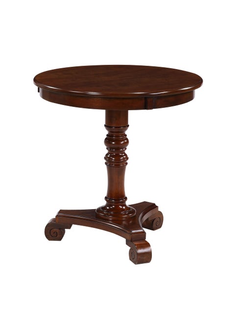 Convenience Concepts Talbot Spindle 255 Traditional Sculpted Turned Solid Wood End Round Classic Display Side Elegant Accent Pedestal Table Espresso