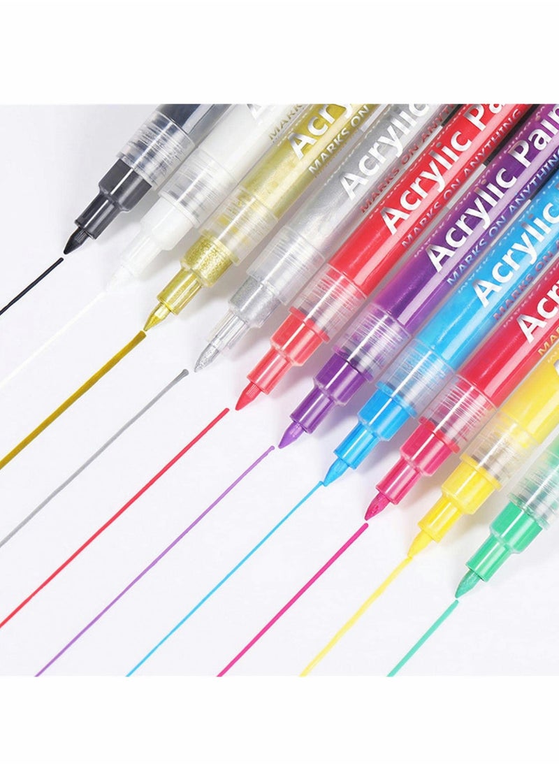 Excefore 16PC Nail Art 3D Painted Pen, 16 Colors Waterproof Nail Polish Pen 2.5ml, Quick Dry Nail Painting Pen, for Nail Art DIY Drawing Polish Marker Pen Nail Decoration, Gift For Girls Women  - Image 5