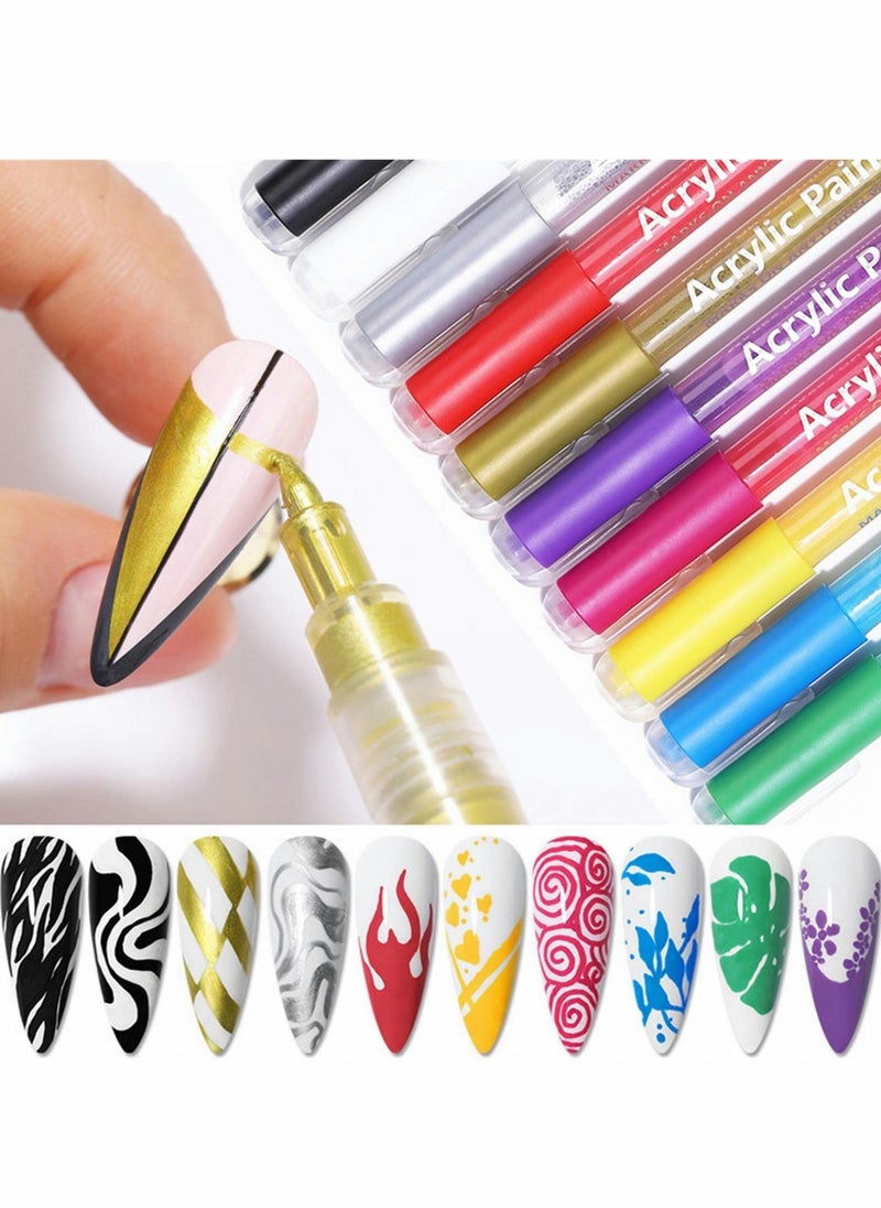 Excefore 16PC Nail Art 3D Painted Pen, 16 Colors Waterproof Nail Polish Pen 2.5ml, Quick Dry Nail Painting Pen, for Nail Art DIY Drawing Polish Marker Pen Nail Decoration, Gift For Girls Women  - Image 4