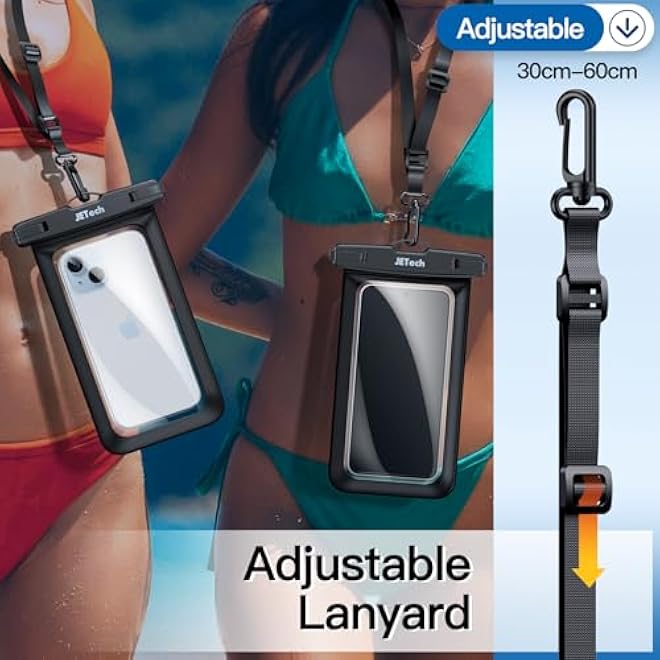 JETech Waterproof Phone Pouch 2 Pack Water Proof Case for iPhone 16e 16 15 14 Pro Max Plus Galaxy S25 S24 Ultra Pixel 10 Series and Others up to 72 Inch IPX8 Dry Bag BlackBlack - Image 5