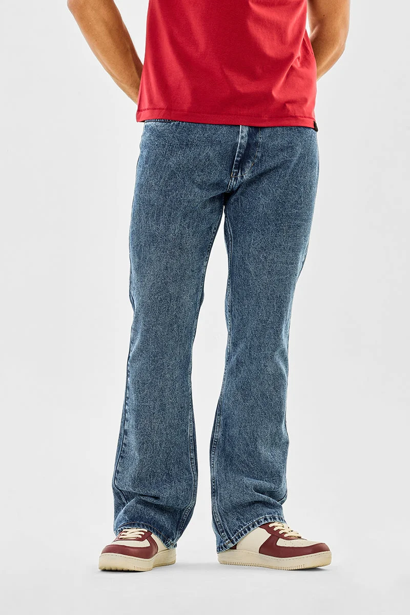 SNITCH جينز بوط كت مغسول