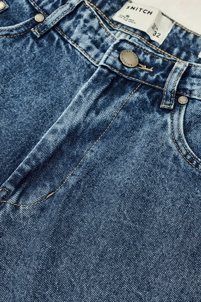 SNITCH جينز بوط كت مغسول