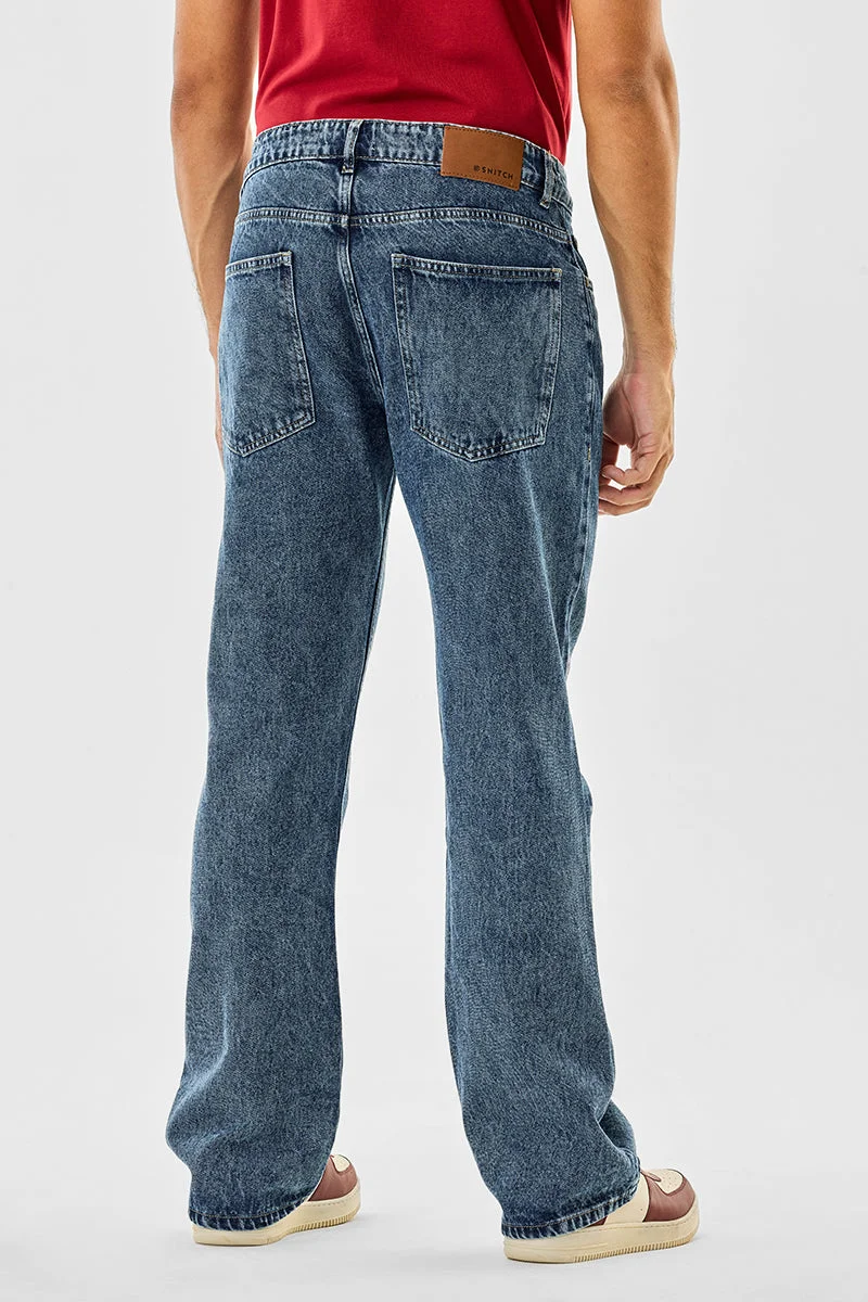 SNITCH جينز بوط كت مغسول