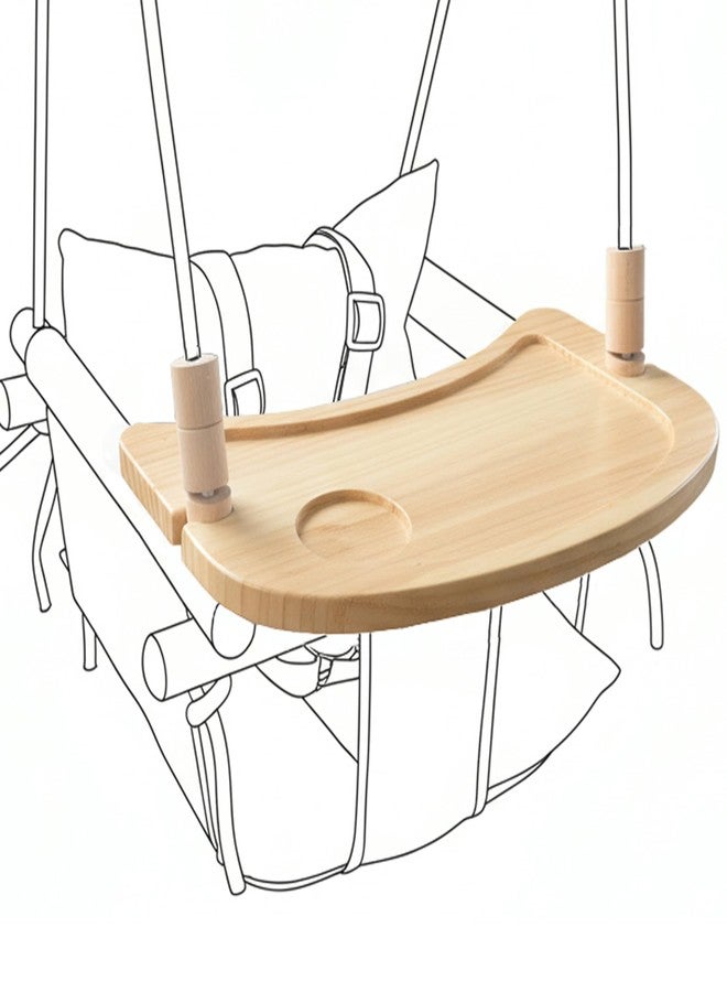 Cateam Wooden Tray for Cateam Canvas Baby Swing - Hanging Chair Accessory, Natural Wood Montessori Play Table for Babies & Toddlers, Detachable Safety Design for Indoor Canvas Toddler Swing - Image 1