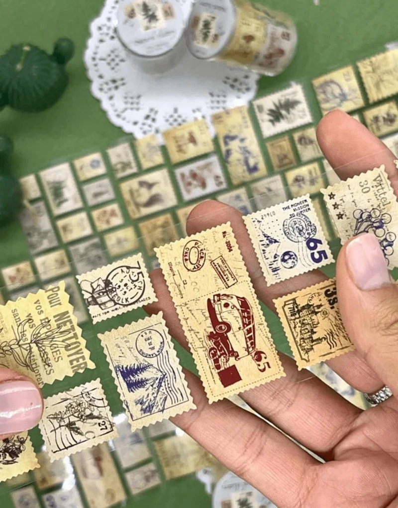 Kağıt Gemi Dükkan Paper Ship Shop Forest Post Office Themed Individual Sticker Stamp Washi Tape / Sticker / Decal / bullet Journal / Notebook Decoration