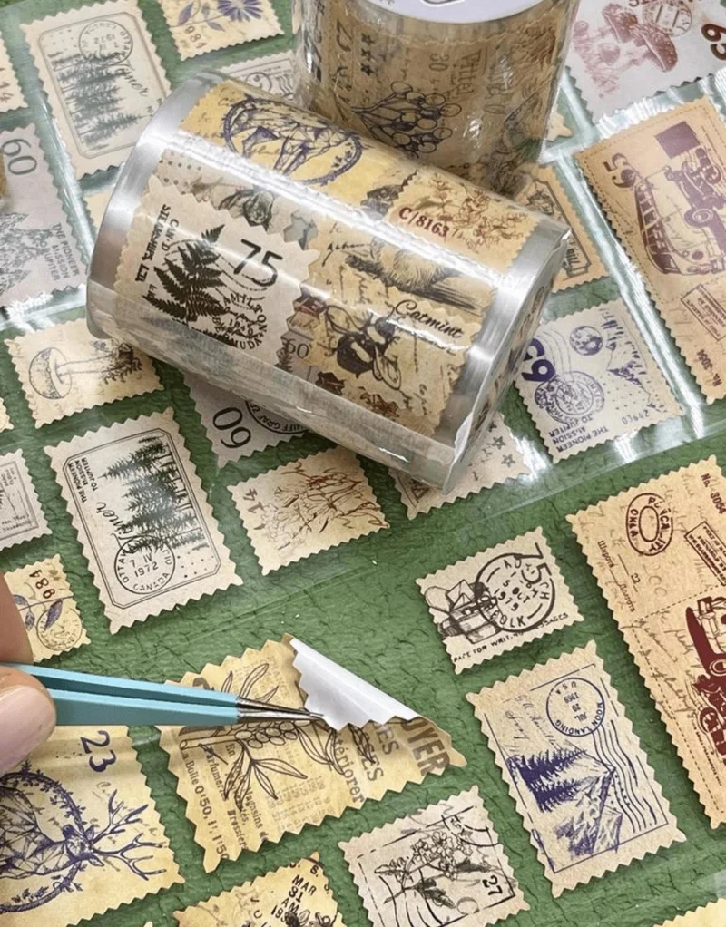 Kağıt Gemi Dükkan Paper Ship Shop Forest Post Office Themed Individual Sticker Stamp Washi Tape / Sticker / Decal / bullet Journal / Notebook Decoration