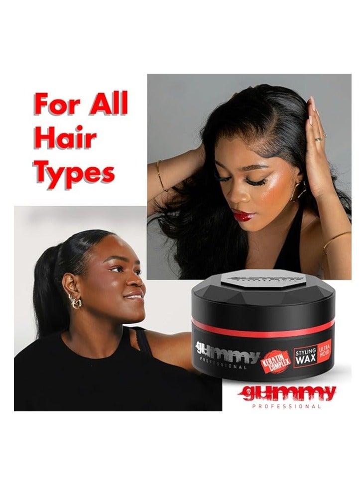 Gummy Hair Styling Gel Wax Ultra Hold, Red, 150 Millilitre - Image 5