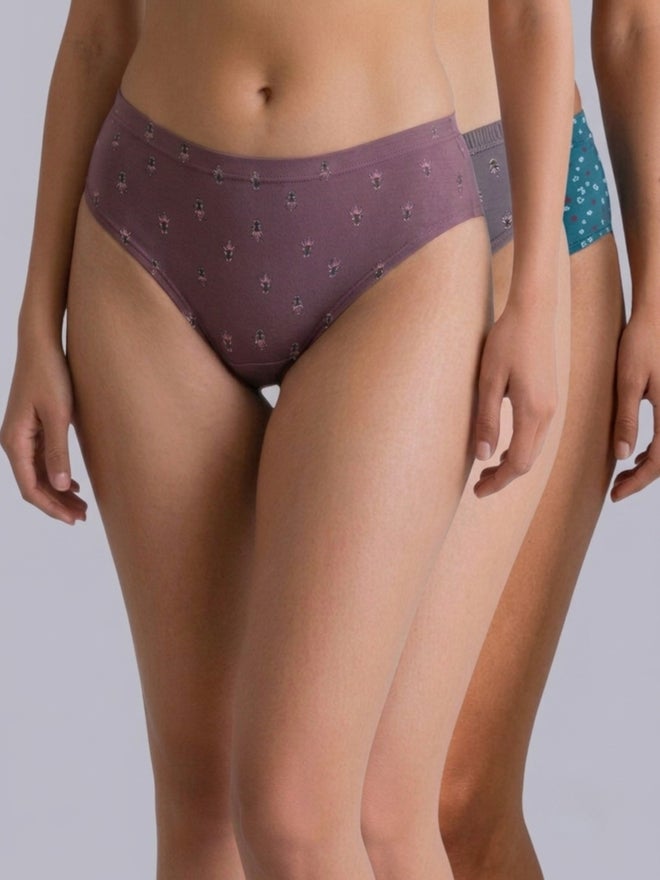 Eden Pack of 3 - Cotton Ditsy Print Hipster Briefs - Image 1