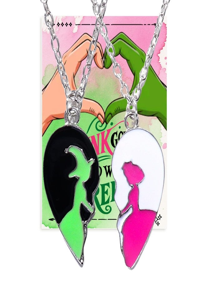 Yi-gog Best Friend Necklaces for Women, Wicked Friendship Matching Heart Shape Necklace Set Inspired Jewelry Christmas Gift - Image 1