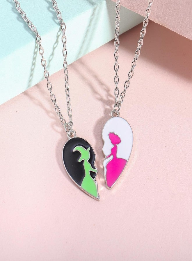 Yi-gog Best Friend Necklaces for Women, Wicked Friendship Matching Heart Shape Necklace Set Inspired Jewelry Christmas Gift - Image 4