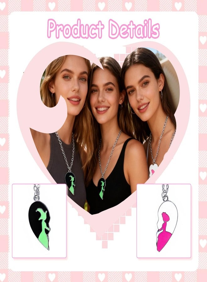Yi-gog Best Friend Necklaces for Women, Wicked Friendship Matching Heart Shape Necklace Set Inspired Jewelry Christmas Gift - Image 3