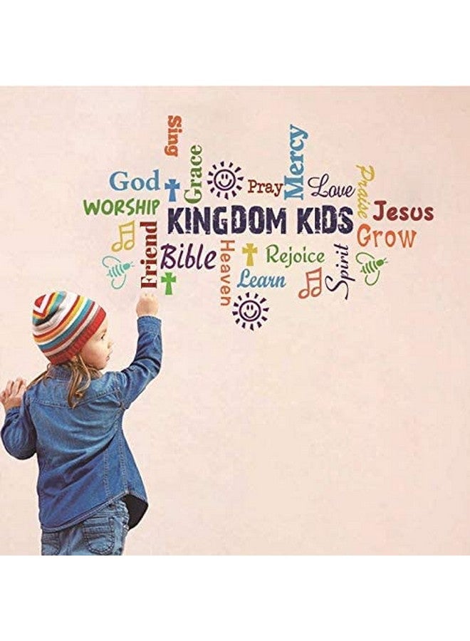 Cozy Decor Vinyl Wall Decal, Kindom Kids Multicolor Sticker, Inspirational Christian Bible Verse Poster for Children Classroom, Church Religious Decoration - Image 4