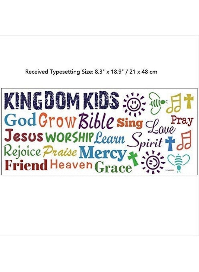 Cozy Decor Vinyl Wall Decal, Kindom Kids Multicolor Sticker, Inspirational Christian Bible Verse Poster for Children Classroom, Church Religious Decoration - Image 5