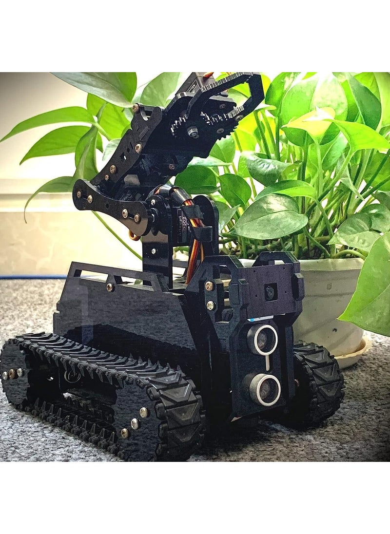Adeept Adeept RaspTank Robot Toys WiFi Wireless Smart Car Kit Compatible with Raspberry Pi 4 3 Model B+/B, Tank Tracked with 4-DOF Robotic Arm, OpenCV Target Tracking, Video Transmission PDF Robots for Kids  - Image 1