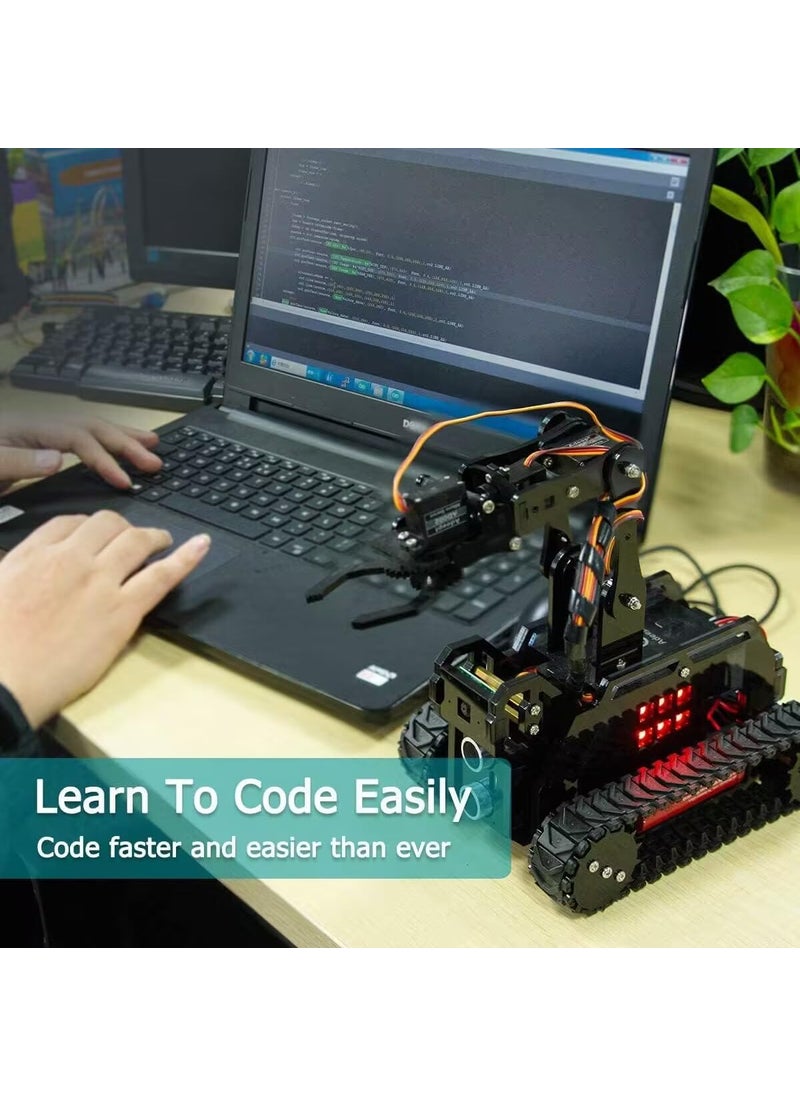Adeept Adeept RaspTank Robot Toys WiFi Wireless Smart Car Kit Compatible with Raspberry Pi 4 3 Model B+/B, Tank Tracked with 4-DOF Robotic Arm, OpenCV Target Tracking, Video Transmission PDF Robots for Kids  - Image 5