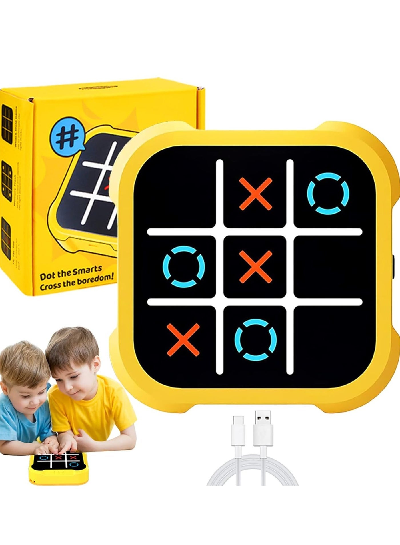Electronic Tic-Tac-Toe Bolt Game 3-in-1 Puzzle Game Console Fidget Toy Board Games Board Game Family Portable Travel Games For Education 3+ Boys