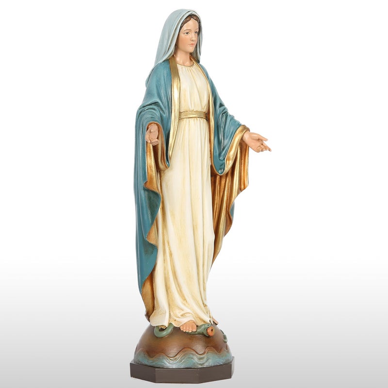 BC BUILDCLASSIC BC Catholic Our Lady of Grace Statue  Virgin Mary Figure for Altar  Religious Gfit to Mom  Catholic Statue Home decor  10.8 inch H  Hand Painted by Buildclassic (Elegant) - Image 2