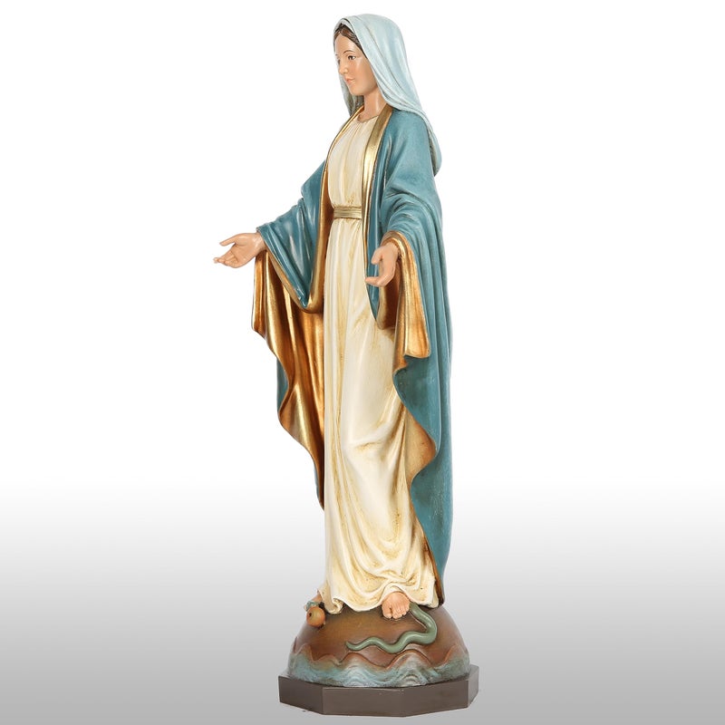 BC BUILDCLASSIC BC Catholic Our Lady of Grace Statue  Virgin Mary Figure for Altar  Religious Gfit to Mom  Catholic Statue Home decor  10.8 inch H  Hand Painted by Buildclassic (Elegant) - Image 3