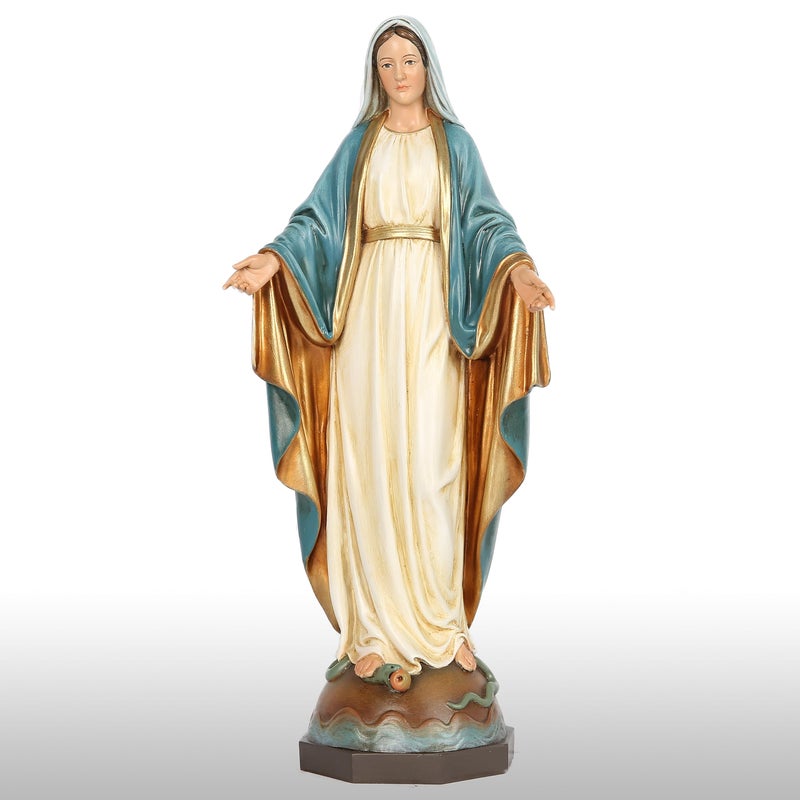 BC BUILDCLASSIC BC Catholic Our Lady of Grace Statue  Virgin Mary Figure for Altar  Religious Gfit to Mom  Catholic Statue Home decor  10.8 inch H  Hand Painted by Buildclassic (Elegant) - Image 1