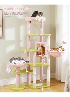 150cm Cactus Cat Tree, Tall Cat Tree for Large Cat, Multi-Level Cat Tower, Cat Tree for Indoor Cats, Cat Condo with Large Hammock, Scratching Post, and 2 Perches (Pink) - pzsku/Z6B9F1C4403F2AF68F5C7Z/45/_/1733203654/0a738156-2985-4c5f-98a7-14bae7a24d0c