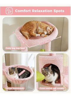 150cm Cactus Cat Tree, Tall Cat Tree for Large Cat, Multi-Level Cat Tower, Cat Tree for Indoor Cats, Cat Condo with Large Hammock, Scratching Post, and 2 Perches (Pink) - pzsku/Z6B9F1C4403F2AF68F5C7Z/45/_/1733203695/5197dc00-2a80-4f70-a417-6c73018336cd