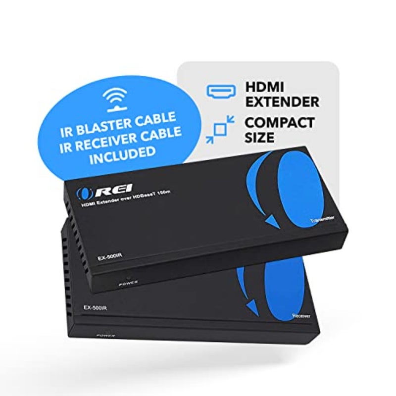 موسع HDBaseT HDMI للمسرح المنزلي: كابل CAT5e/6، أسود، يمتد بدقة 1080 بكسل حتى 500 قدم مع IR، RS-232، PoC، حلقة خارجية، Dolby Atmos، DTS:X، صوت HBR - Image 2