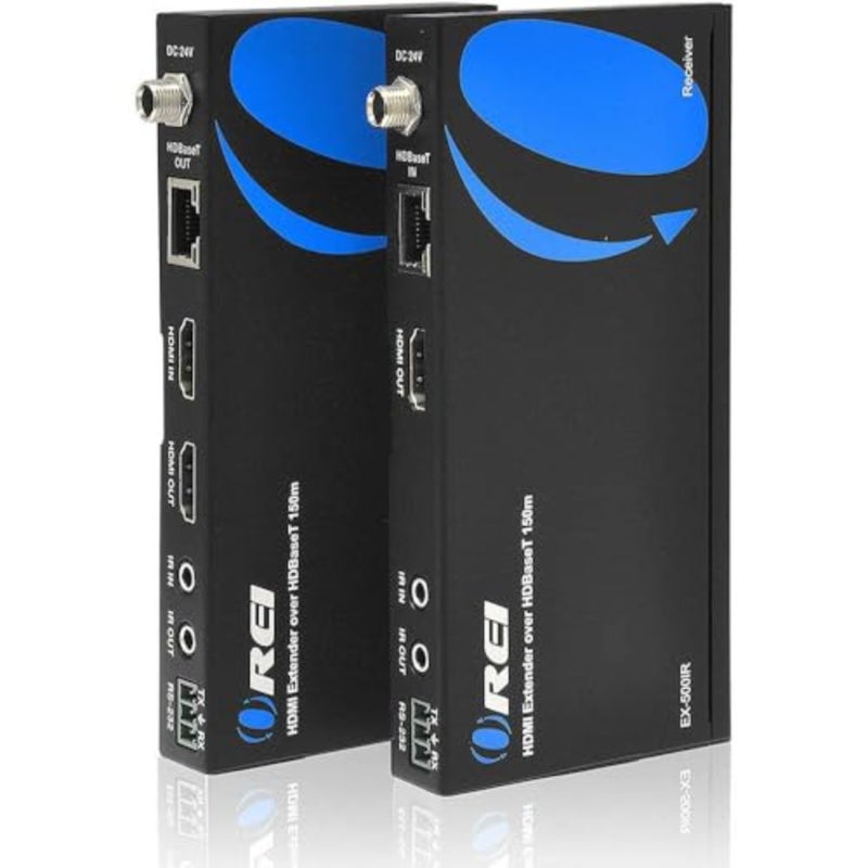 موسع HDBaseT HDMI للمسرح المنزلي: كابل CAT5e/6، أسود، يمتد بدقة 1080 بكسل حتى 500 قدم مع IR، RS-232، PoC، حلقة خارجية، Dolby Atmos، DTS:X، صوت HBR - Image 1