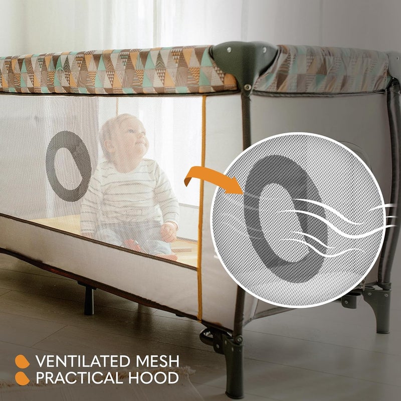 lionelo Sven Plus 2 In 1 Travel Bed Playpen Turquoise Blue - Image 5
