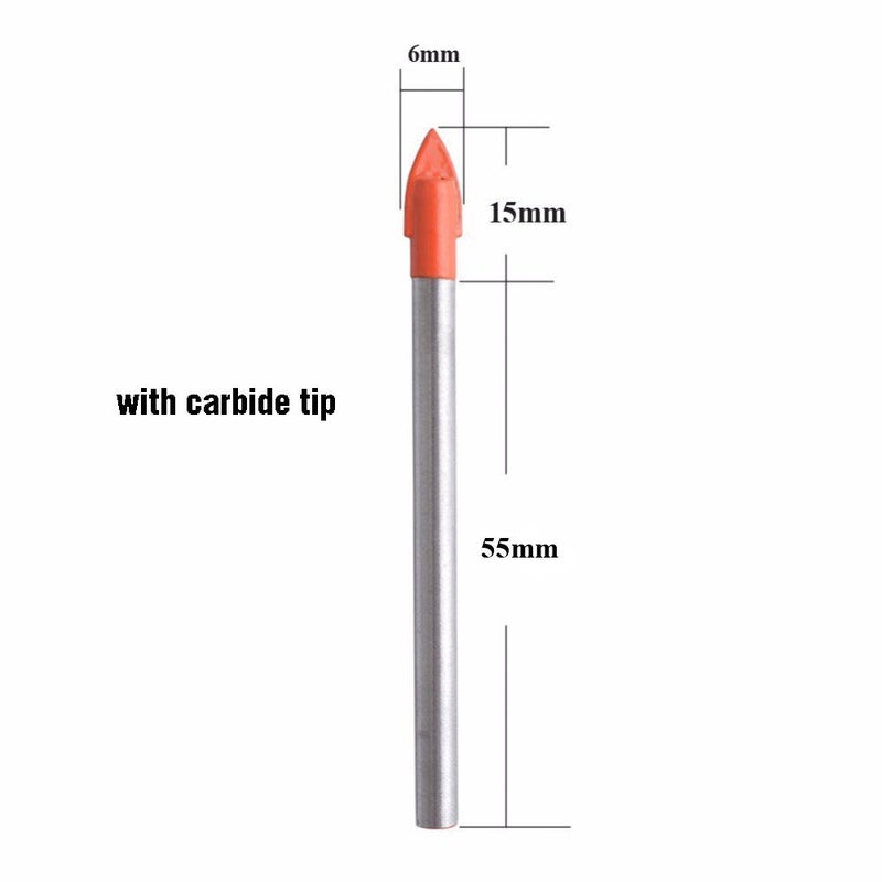 Gunpla 10Pcs Multi-Material Drill Bits Set, Cemented Carbide Masonry Drill Bits for Glass, Plastic, Tile, Concrete, Brick, Wall, Wood and Brick Wall 6mm - Image 2