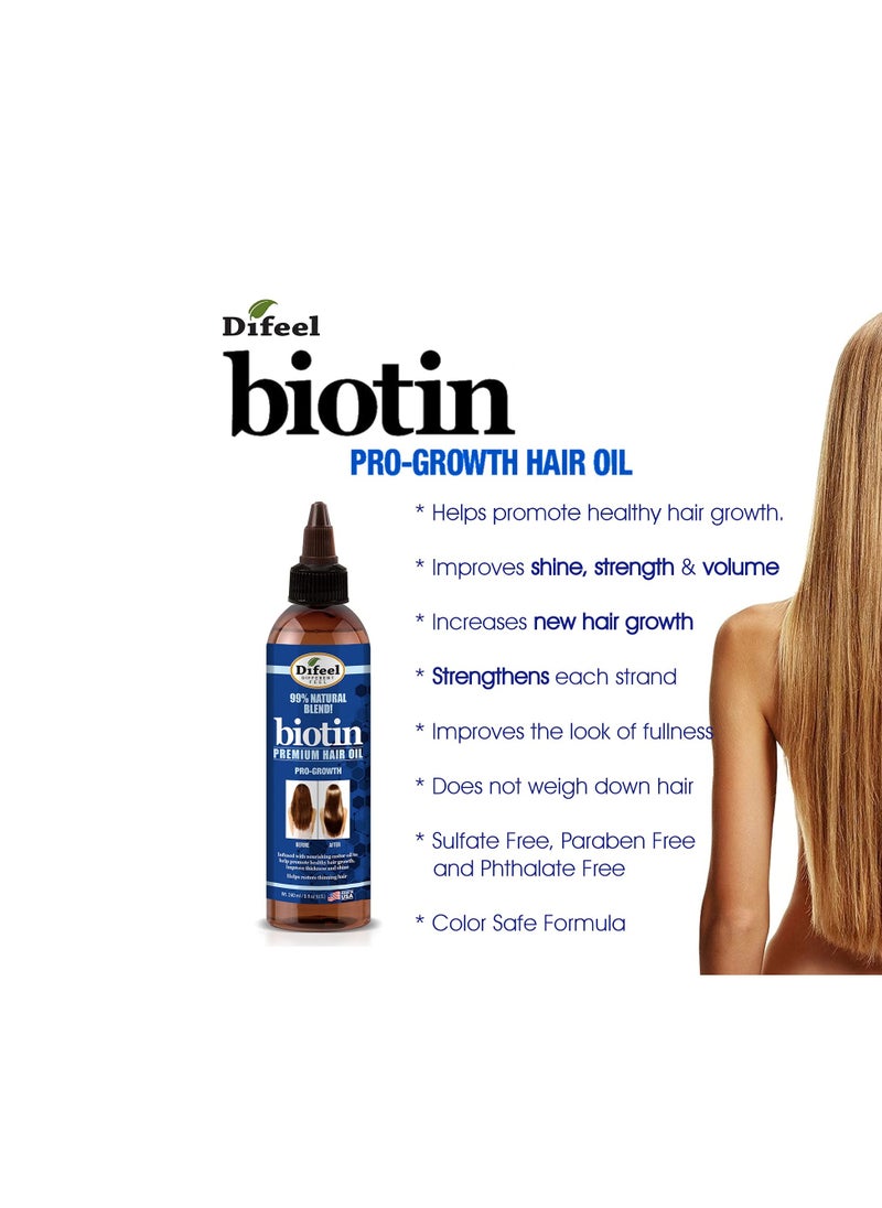 difeel Difeel Biotin Pro Growth Premium Hair Oil 8 oz. - Infused with Fortifying Biotin for Healthy Hair Growth  - Image 2
