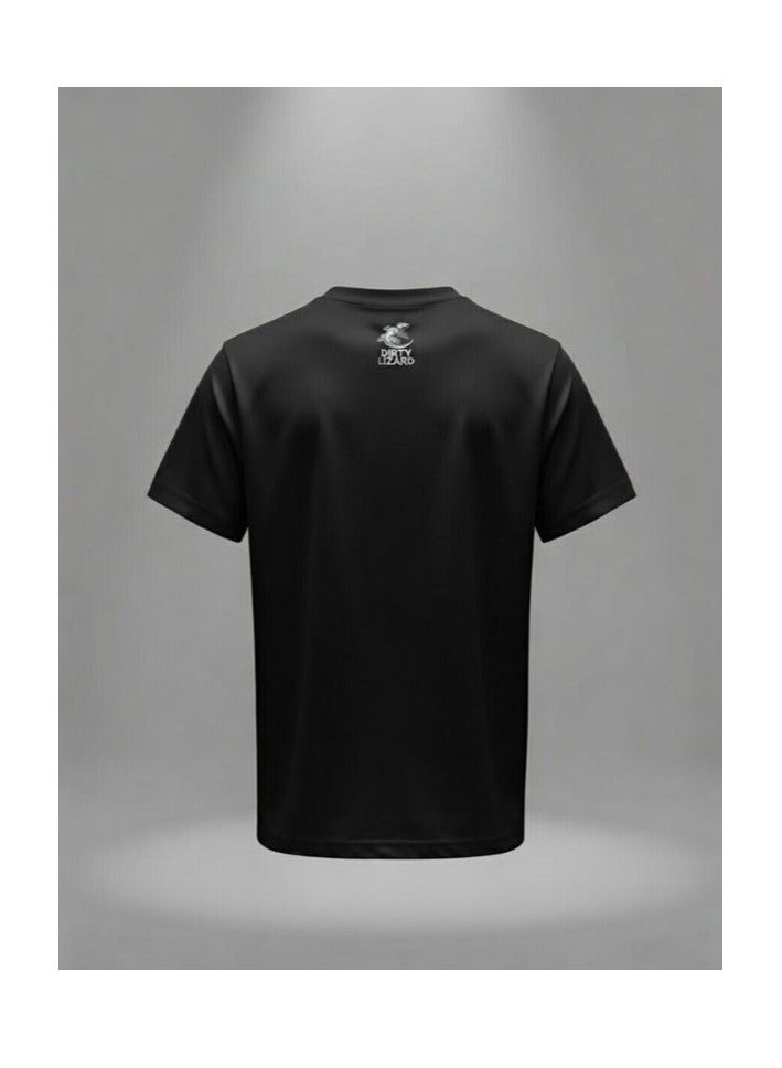 Dirty Lizard Black printed t-shirt with Animal image 100% cotton 14 - Image 2