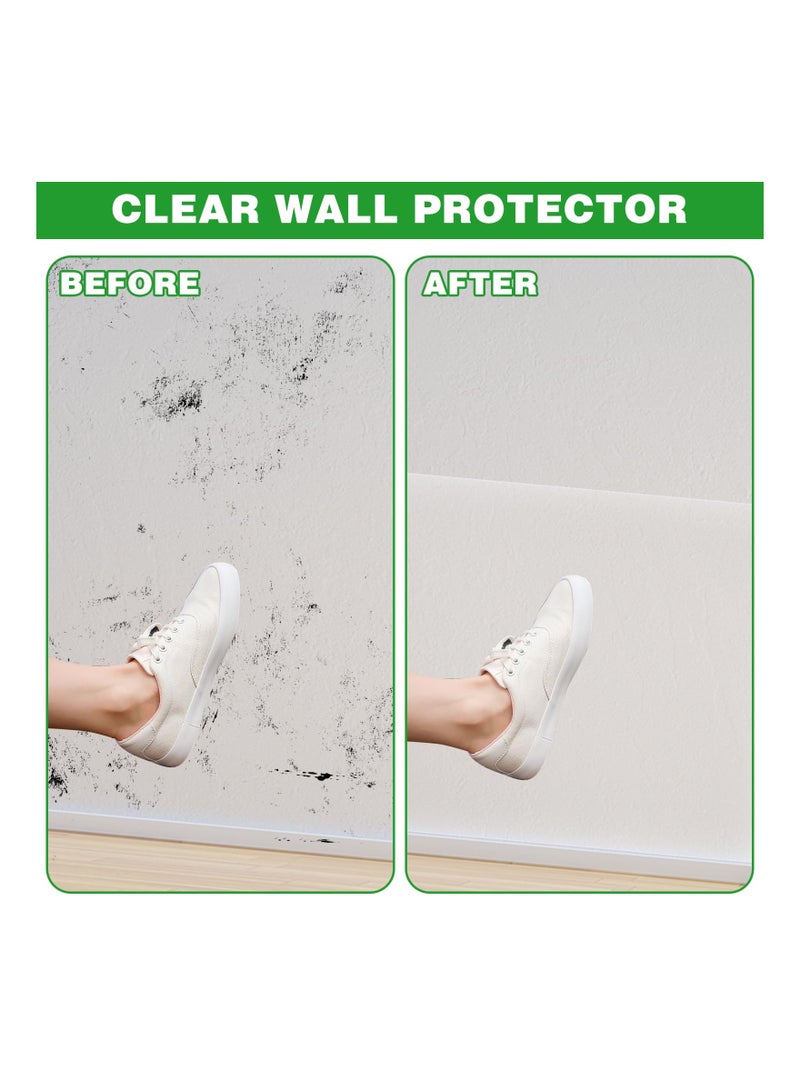 SOLARAE Clear Wall Protector Film, Non-Adhesive Peel and Stick Contact Paper, Removable Static Cling Wall Sticker for Kitchen Cabinets and Door Scratch Protection (1 Roll) - Image 5