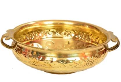 GUG GUG Pure Brass Design Urli Decorative Bowl Diameter (8inch) Beautiful Handcrafted Bowl for Floating Flowers and Tea Light Candles Home,Office and Table Decor Special for Diwali Gift - Image 1