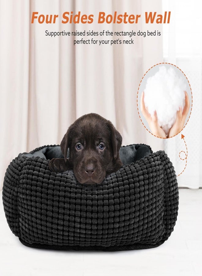 MIXJOY Rectangle Washable Orthopedic Dog Bed for Small, Medium and Large Dogs, Soft Calming, Sleeping Puppy Bed Durable Pet Cuddler with Anti-Slip Bottom, S (20"x19"x6") - Image 2
