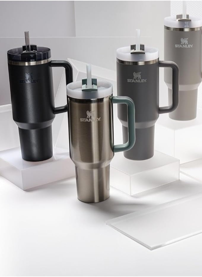 Stanley - Stanley cup Stainless Steel with Lid and Straw for Water Iced Tea,Coffee and Smoothie,Steel-887ml - Image 1