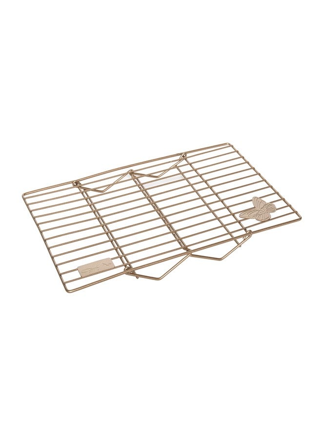 Dolly Parton Butterfly Cooling Rack in Blush - Carbon Steel Nonstick Wire Rack with Fun Dolly-Inspired Design, Collapsible Legs for Compact Storage, 10x15 Inch, Perfect for Cookies, Cakes - Image 1