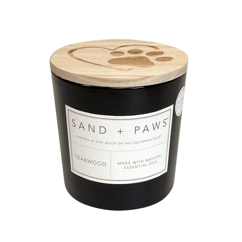 Sand  Paws Scented Candle  Teakwood  Additional Scents and Sizes Luxurious Air Freshening Jar Candles Neutralize pet Odors and Enhance Home dcor  100 Cotton LeadFree Wicks  21 oz