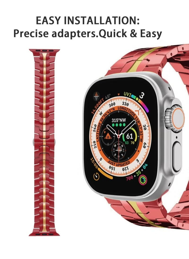 X-level - Apple Watch Ultra/Ultra 2/Hermès Band 42mm 44mm 45mm 49mm Strap Link Bracelet Stainless Steel Metal Bands, iWatch Series 9 8 7 SE 6 5 4 3 2 1 Wristband Accessories - Image 1