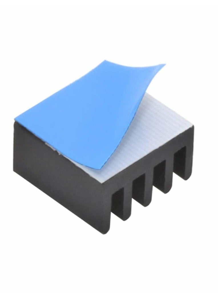 20PCS Black Aluminum Heat Sink with Thermal Conductive Adhesive Tape, 9×9×5mm Heatsink Cooler for Cooling VRM GPU Stepper Driver MOSFET VRam Regulators - Image 3