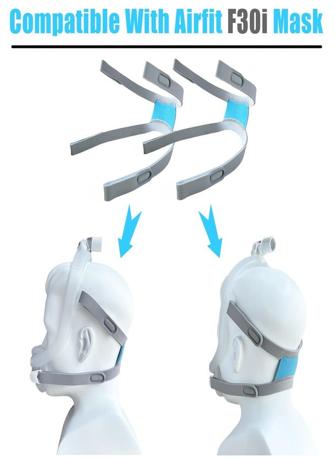 GJX 2 Packs Replacement Headgear Straps for Airfit F30i and Airtouch F30i CPAP Nasal Mask Full Face Replace Part Adjustable Straps Compatibility with F30i Headgear(Without Clips Mask Frame) - Image 4