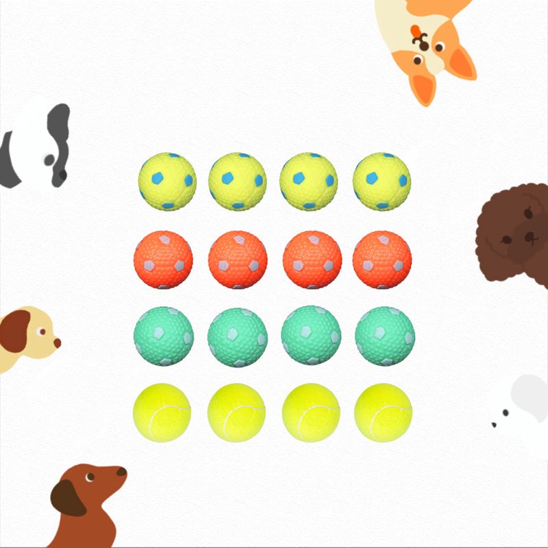 BESTHLS Dog Tennis Ball 2 inch Pet Toy Rubber Balls for Pet Puppy Tiny Small Dogs Fetching Exercise Training 16 Pack - Image 2