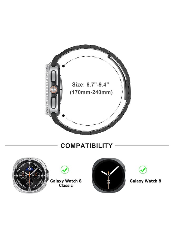 O Ozone Metal Band For Samsung Galaxy Watch 8 Band 40mm 44mm/Galaxy Watch 8 Classic 46mm, No Gap Stainless Steel Strap for Men Women- Gold - Image 5