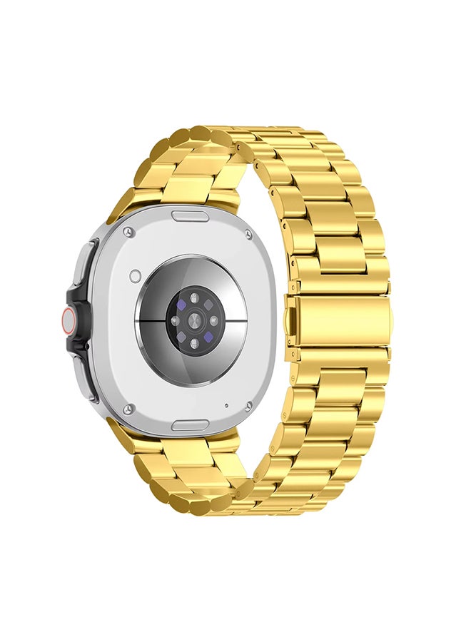 O Ozone Metal Band For Samsung Galaxy Watch 8 Band 40mm 44mm/Galaxy Watch 8 Classic 46mm, No Gap Stainless Steel Strap for Men Women- Gold - Image 2