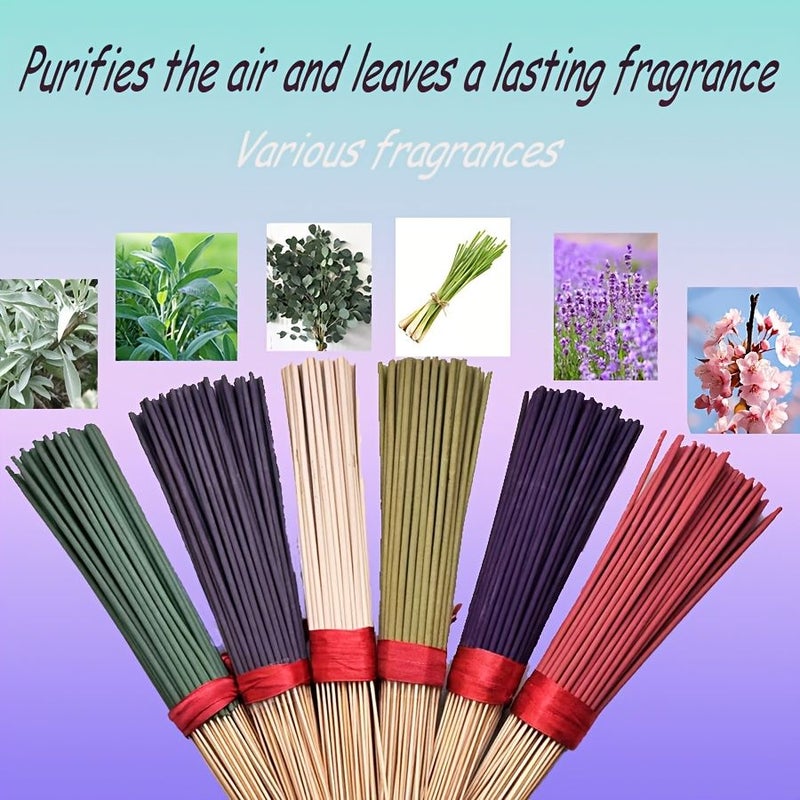 84 Pcs Handmade Bamboo Incense Sticks Flowing Clouds Combination With Sage Lemongrass Eucalyptus Lavender Cherry Blossom And Vanilla Scents Suitable For Yoga Meditation Bedroom Living Room Tea Room Office Cafe - Image 4