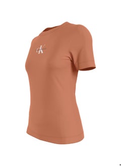Calvin Klein Jeans Calvin Klein Jeans Women's T-Shirt - Slim fit - Casual Tops - Cotton , Orange  - Image 2